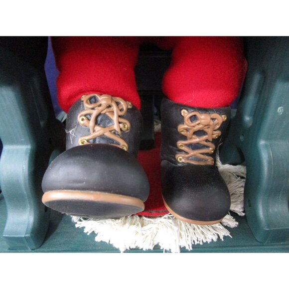 Vintage Animated Santa Painting Doll Light Up Candle Music Box Works GUC - Picture 12 of 16